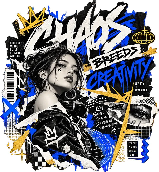 Chaos Breeds Creativity tee design