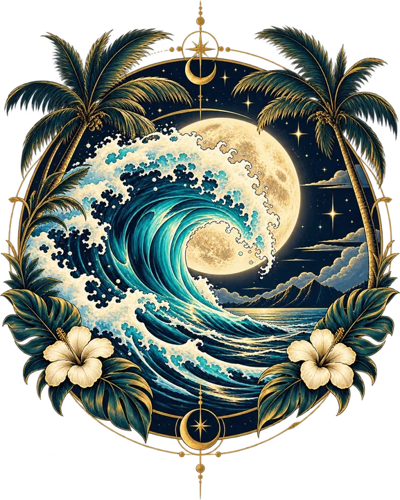 Moonlit Wave tee design